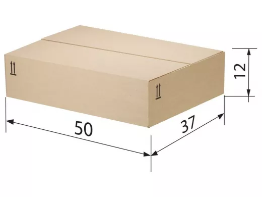 Гофроящик, длина 500 х ширина 370 х высота 120 мм, марка Т22, профиль В, FEFCO 0202 / ГОСТ, исполнен