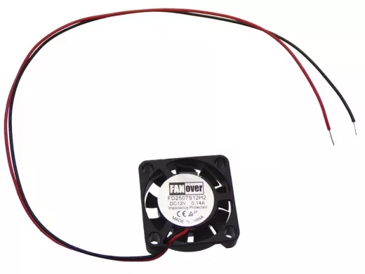 Вентилятор  +12В;   25х25х7мм;  0,14А "FD2507S12H"  (втулка скольжения, 10000об/мин)