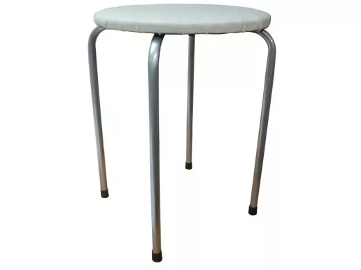 Табурет универсальный "TABURETTO-13987" круглое сиденье, серебристые ножки, светлый верх