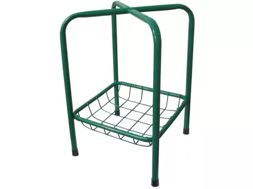 Каркас для табурета с корзинкой "TABURETTO-15114" ЗЕЛЁНЫЙ с колпачками, 16мм