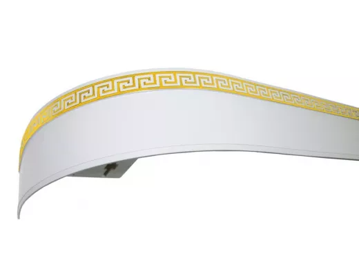 240см карниз ДНК  ЛАБИРИНТ 2 БЕЛЫЙ ЗОЛОТО в индивид. упаковке ультракомпакт