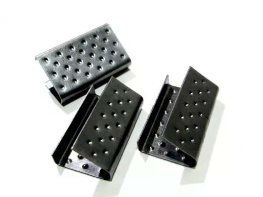 Скрепа 16х0,5 чёрная для полипропиленовой стрепленты шириной 15мм (цена за 1шт, в упаковке 1000 шт)