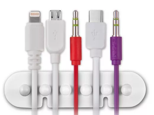 Держатель универсальный пятиместный штырьки, приклеивающийся, белый, 2 шт. в блистере EAN