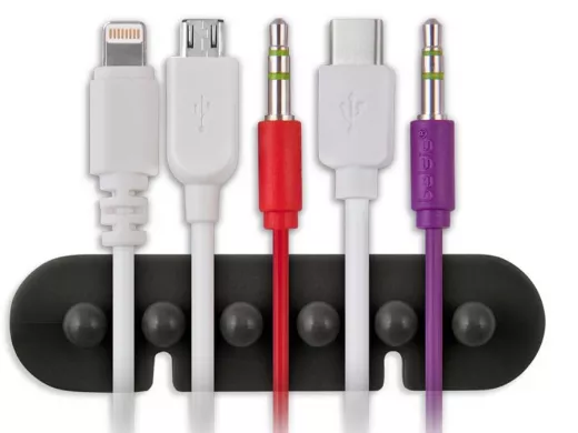 Держатель универсальный пятиместный штырьки, приклеивающийся, черный, 2 шт. в блистере EAN