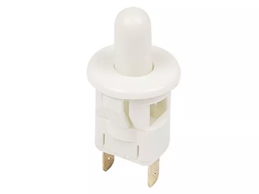 Выключатель-кнопка 250V 2.5А (2с) ON-(OFF)  Б/Фикс  белый (мебельная)  REXANT