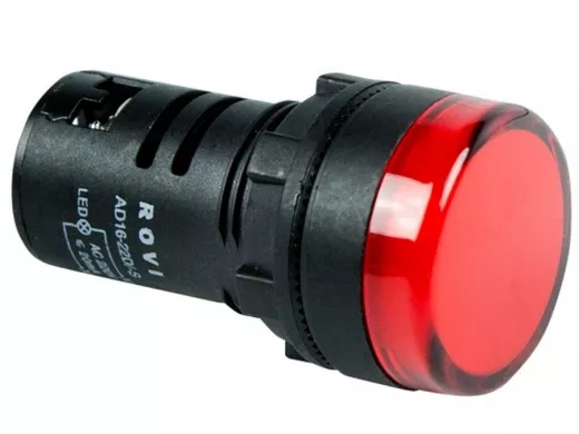 Лампа индикаторная  диаметр 16  220V  красный LED  REXANT