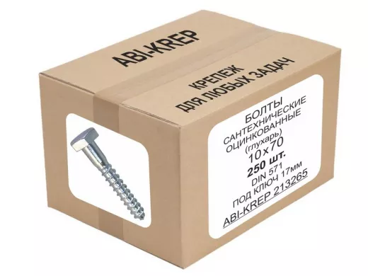 Болты сантехнические оцинкованные 10х 70 DIN 571 (250шт) 