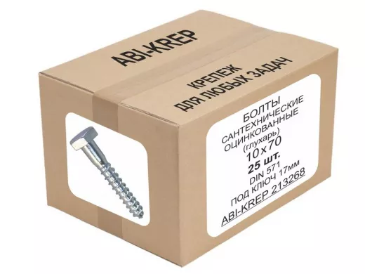 Болты сантехнические оцинкованные 10х 70 DIN 571 ( 25шт) 