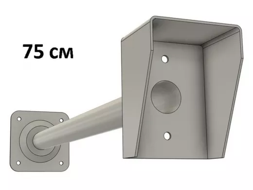 Стальной защитный козырек для кнопок выхода с вылетом от стены  75см 