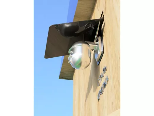 Кронштейн-козырёк для камеры "POHER-216825" 24х27см, сталь 2 мм, разборный, угол 70гр, черный