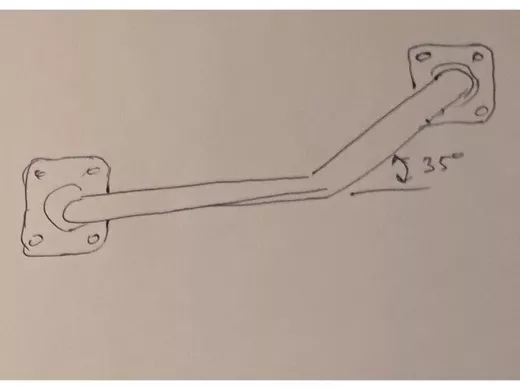 Поручень, угол 35гр, левый, 80см 