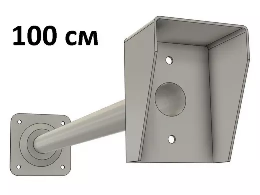 Стальной защитный козырек для кнопок выхода с вылетом от стены 100см 