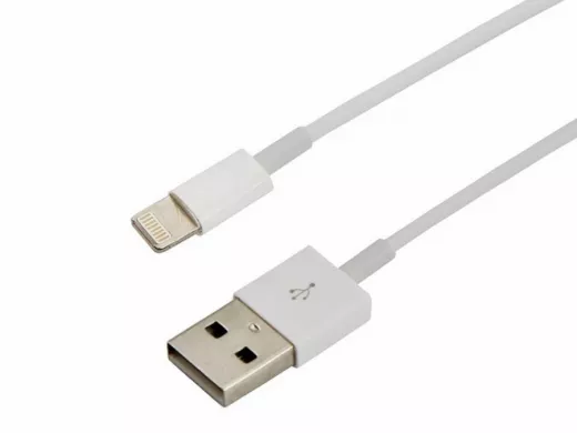 Шнур USB / Lightning (iPhone) REXANT, ОРИГИНАЛ (чип MFI) 1 м белый