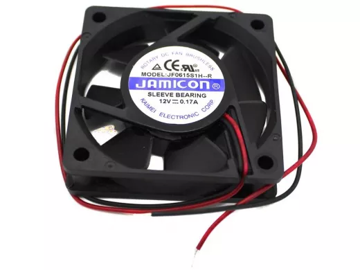 Вентилятор  +12В;   60х60х10мм;   0,17А  "Jamicon" (скольжение, 4500об/мин)  JF0615S1H--R