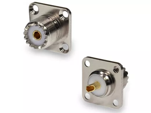 Разъем UHF U-245 PL259(female) приборный фланец, 4 отв. 18*18 мм