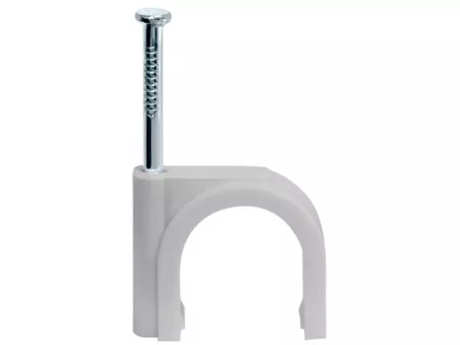 Скоба 12мм (40шт) тип А электроустановочная для круглого кабеля "Mego"