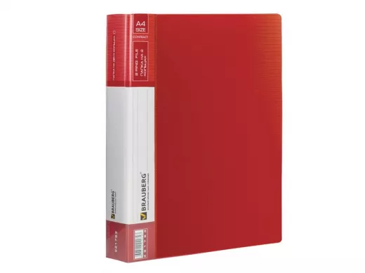Папка на 2 кольцах "BR-76090" Contract, 35мм, красная, до 270 листов, 0,9мм