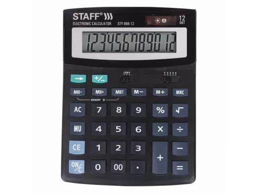 Калькулятор настольный "BR-77418" STF-888-12 (200х150мм), 12 разрядов, двойное питание
