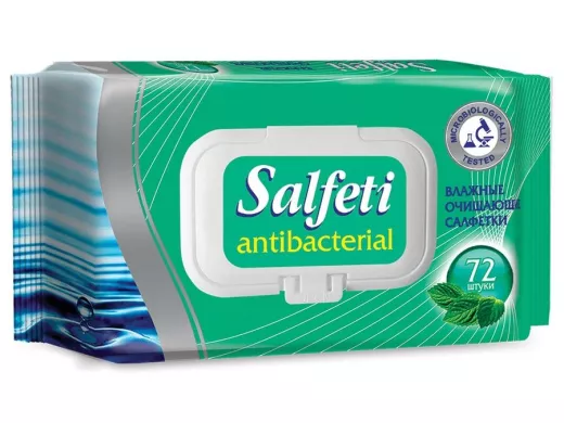 Салфетки влажные, 72 шт., "BR-94652"  "Antibacterial", антибактериальные, крышка-клапан